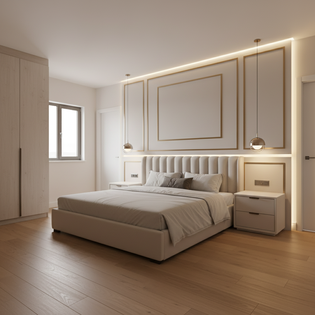 Serene Neutral Bedroom Interior Design With Layered Textures