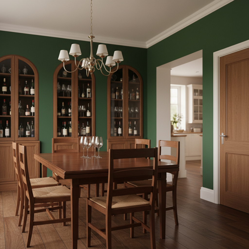 Emerald Wood Classic Dining Room Interior Design